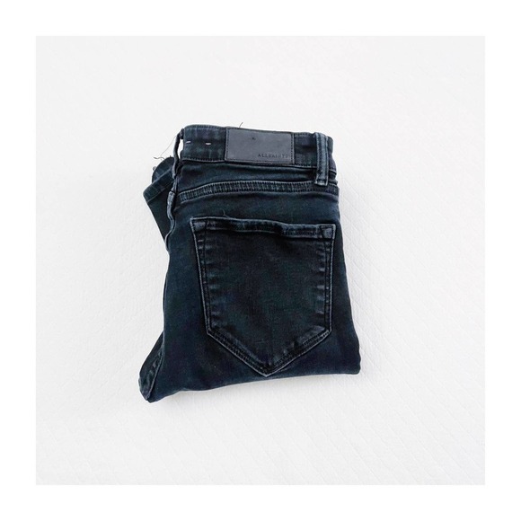 All Saints Distressed Skinny Black Faded Denim SZ26 - Picture 1 of 9